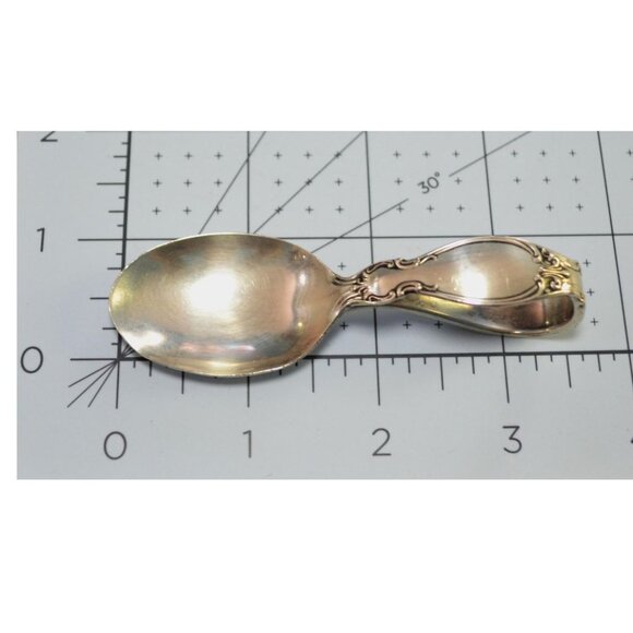 Baby Spoon With Makers Mark Patent Date Shield With R Stamped Sterling - Picture 3 of 3